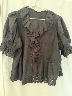 Black lace cotton top
